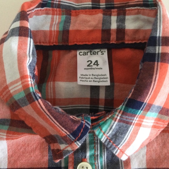 Carter’s plaid multi-colored long sleeves - Picture 3 of 3